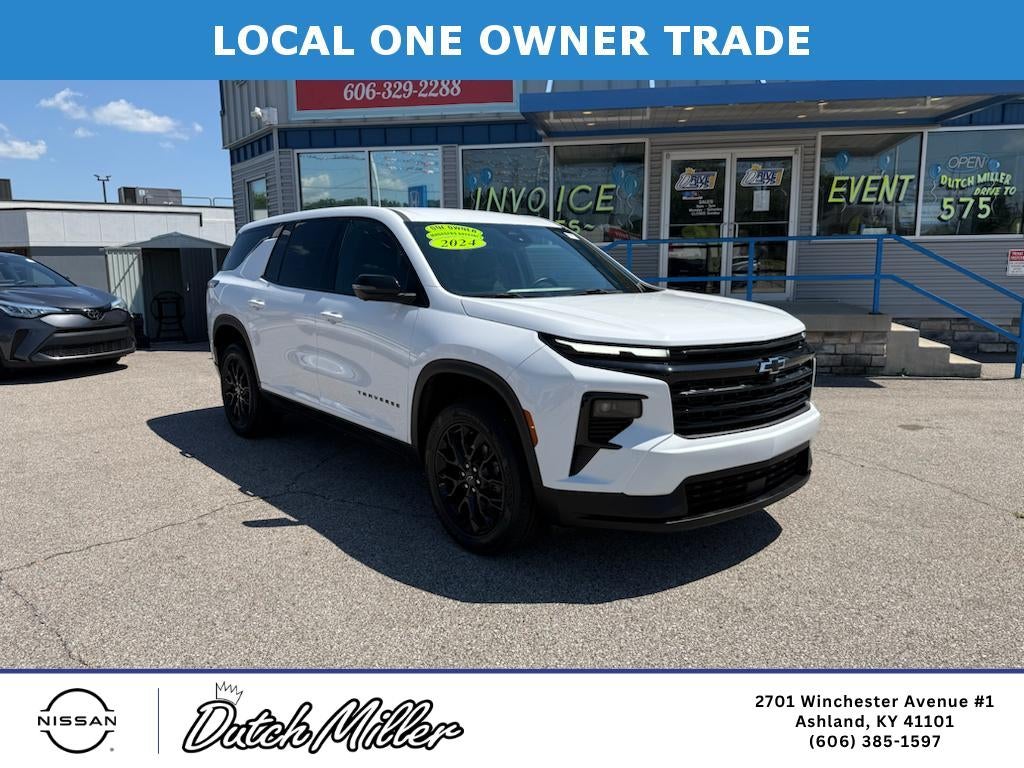 2024 Chevrolet Traverse FWD LS in Summit White — front three-quarter view